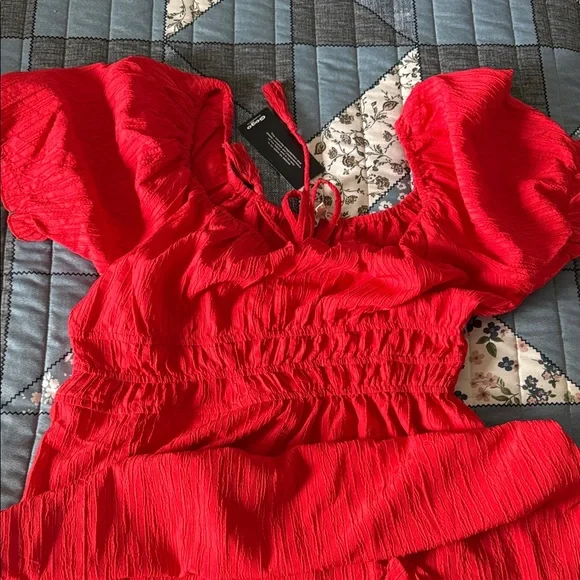 Red Ruffled Dress - Picture 2 of 3